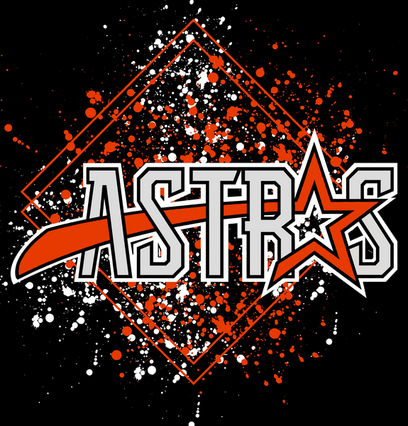 Astros Baseball Paint Splatter
